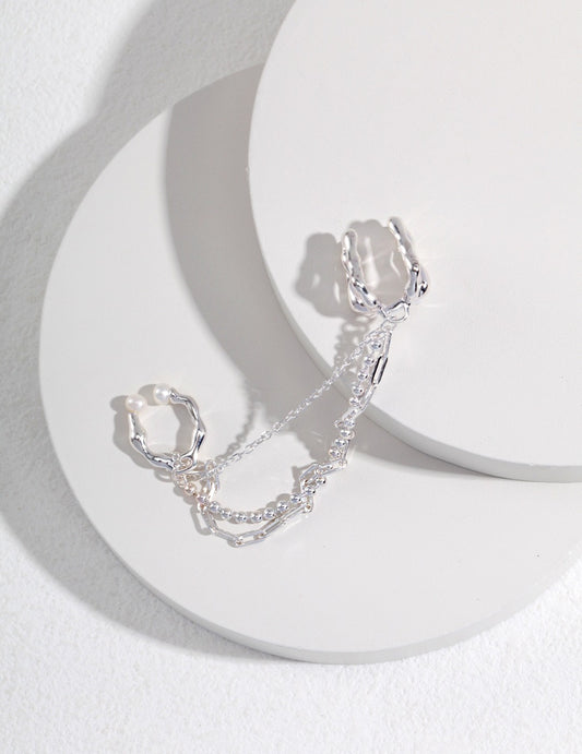 Sterling silver ear clip (single piece)